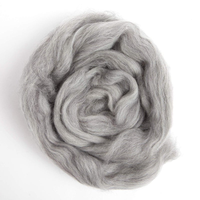 Desert Breeze Distributing 100% Natural Merino Wool Roving - Premium Combed Top Merino Roving Wool - Tapestry, Spinning, Wet Felting & Needle Felting Supplies - 21.5 Micron - 1 oz, Color Grey - Image 3